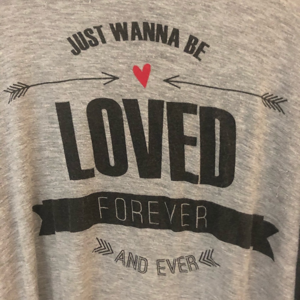 Valentine’s Day high low long sleeve hooded top